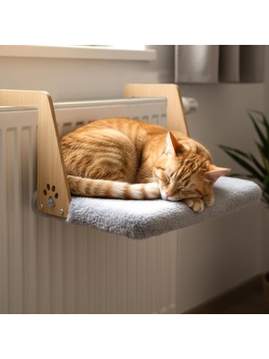 Vionna Gobypet Peluş Kalorifer Petek Radyatör Yatağı – Geniş Tasarım, Kedi ve Köpek Uyumlu (Gri)