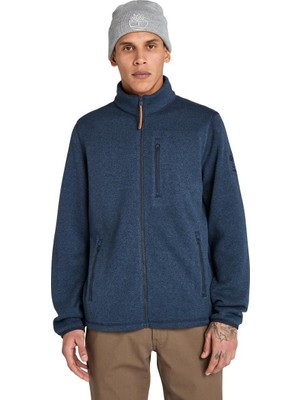Timberland Melange Fleece Erkek Lacivert Dik Yaka Ceket
