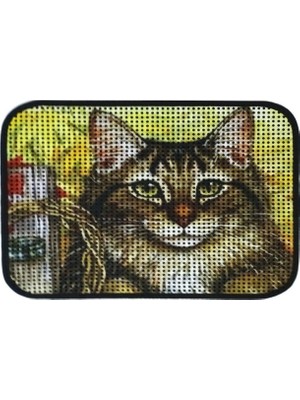 Vionna Miapet Elekli Desenli Kedi Tuvalet Önü Paspası 60 x 45 cm Bahar
