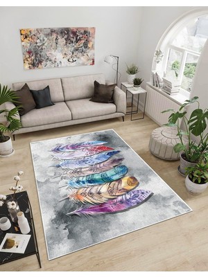 Vionna Dijidekor Işıltı Koleksiyonu MODEL88 Süngerli Dijital Baskılı Saçaksız Mutfak Halısı Yolluk, Model-88, 80X350