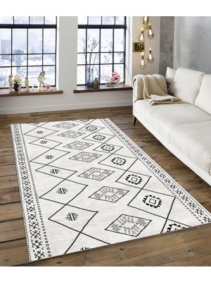 Vionna Dijidekor Işıltı Koleksiyonu MODEL132 Süngerli Dijital Baskılı Saçaksız Mutfak Halısı Yolluk, MODEL-132, 80X300