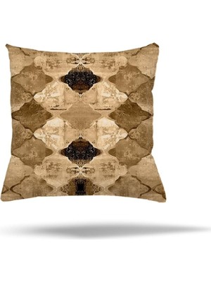Vionna Pelangi Etnik Geometrik Desenli Gizli Fermuarlı Yastık Kılıfı Kırlent Kılıfı Koltuk Yastık Kılıfı, Somon 45 x 45