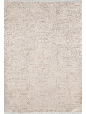 Vionna Hoy Bej Modern Modern Geometrik Etnik Eskitme Desenli Boho Makinada Yıkanabilir Hafif Hav Toz Vermez Leke Tutmaz Kaymaz Taban Dijital Makine Baskı Halı Oturma Odası Salon Yolluk Koridor Mutfak Halısı