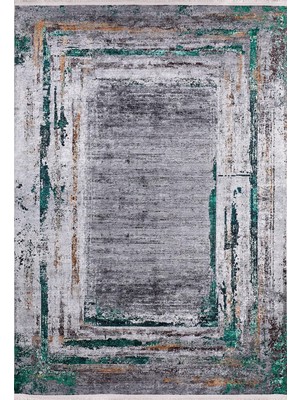 Vionna Beloretsk Gri Modern Geometrik Etnik Eskitme Desenli Boho Makinada Yıkanabilir Hafif Hav Toz Vermez Leke Tutmaz Kaymaz Taban Dijital Makine Baskı Halı Oturma Odası Salon Yolluk Koridor Mutfak Halısı