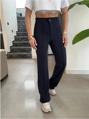 Paw Garage Çimalı Palazzo Pantolon, 4 Mevsim, En Boy Likralı, Favori Pantolon, Iş Pantolonu