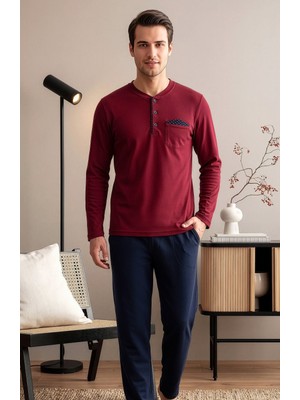 Over Sleep by Poleren Uzun Kollu Erkek Pijama Takımı