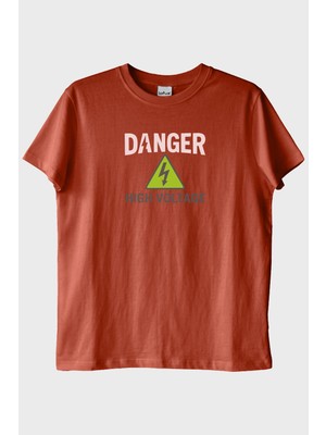 Lofux Danger Temalı Yüksek Gerilim Tasarımlı Kiremit Tişört