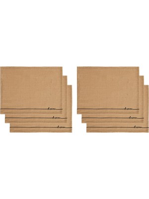 Vionna Ocean Home Textile 6'lı Dream Jüt Amerikan Servis Seti 45 x 35 cm