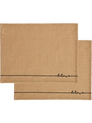 Vionna Ocean Home Textile 2'li Believe Jüt Amerikan Servis 45 x 35 cm