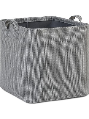 Vionna Ocean Home Textile Antrasit Renk Dokulu Kumaş Sepet 30 x 30 x 30 cm
