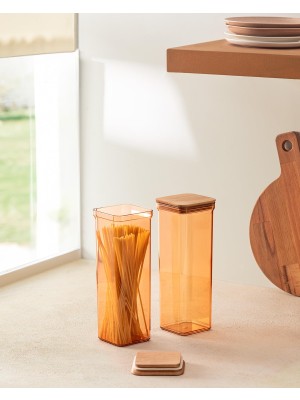 Vionna Kaviera 2'li Ahşap Kapaklı Saklama Kabı - 2100 ml