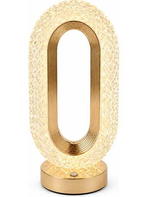Vionna Neo Vista Şarjlı Dokunmatik Dekoratif Dim Edilebilir Masa Lambası (Gold, Kristal Elmas)