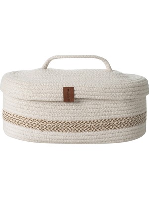 Vionna Venus Oval Düzenleyici Sepet Bej Ekru 30X13X11 cm