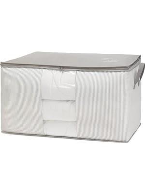 Vionna Ocean Home Textile Mega Boy Pvc Pencereli Gri Çizgili Stuff & Things Hurç 75 x 40 x 40 cm