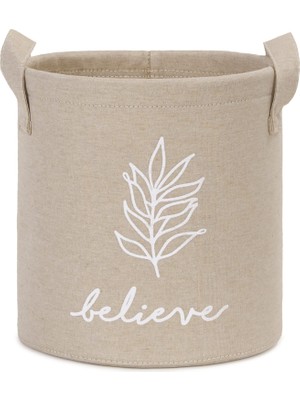 Vionna Ocean Home Textile Bej Believe Baskılı Sepet //20X20