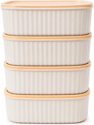 Vionna Kapaklı Plastik Saklama Kabı 4'lü Set 700ML Dikdörtgen | Erzak Saklama Kabı, Çok Amaçlı Düzenleyici Kutu, Gıda Saklama Kabı, Mutfak Saklama Kabı, Bakliyat, Kuruyemiş ve Baharat Saklama Kabı