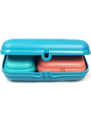 Vionna Tupperware To Go Maxi-Twin Turkuaz Yeşili + Twin Somon Pembesi + Mini-Twin Açık Turkuaz