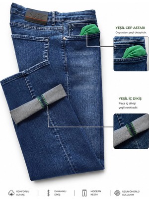 Deepsea Erkek Slim Fit Likralı Taşlanmış Mavi Jean – Yumuşak Dokulu Esnek Dar Paça Kot Pantolon 2600991