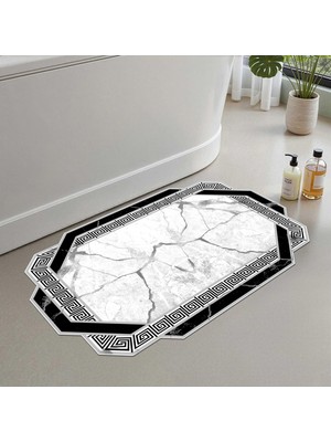 Vionna Monnhein 2'li Set Banyo Paspası, Yumuşak Banyo Halısı, Kaymaz Dot Tabanlı, Su Emici, Makinede Yıkanabilir - 50X60-60X100 cm