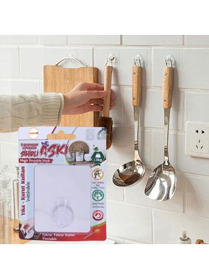 Vionna BADEM10 Kendinden Yapışkanlı Kapı Askılığı Duvar Banyo Mutfak Askısı Gri