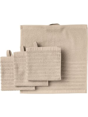 Vionna Ikea Vagsjön 30X30 cm 4 Adet El HAVLUSU,%100 Pamuk, Açık Bej