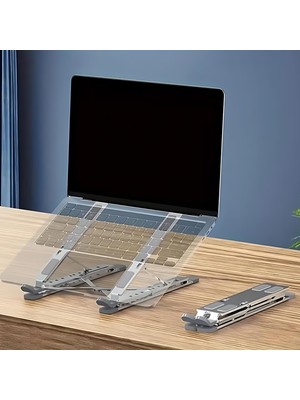 Vionna Figiza Ayarlanabilir Laptop Standı – 7 Kademeli, Ergonomik, Kaymaz Silikon Destekli, Taşınabilir Dizüstü Bilgisayar ve Tablet Standı