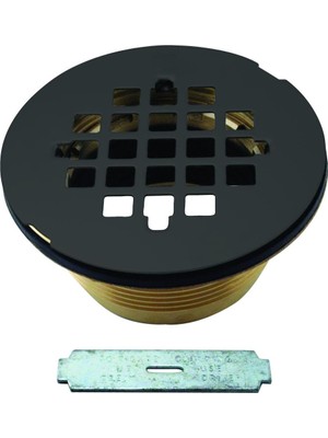 Vionna Westbrass D206B-62 5,08 cm Kalafsız Pirinç Sıkıştırma Duş Tahliyesi 4-1/4 Inç Yuvarlak Izgara Kapağı, 1-Paket, Mat Siyah