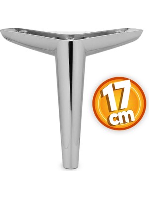 Vionna BADEM10 Piko Lüks Mobilya Kanepe Sehpa Tv Ünitesi Koltuk Ayağı 17 cm Parlak Krom Baza Ayak