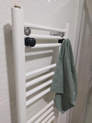 Vionna Havlupan Radyatör Askısı, Banyo Askısı, Bornoz Askısı, Kolay Kurulum, Havlu Kıyafet Askısı, Banyo Kurutmalık (Siyah)