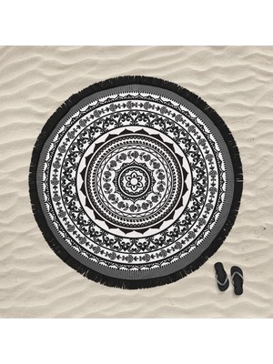Vionna Marte Home Mandala 4 Yuvarlak Plaj Havlusu