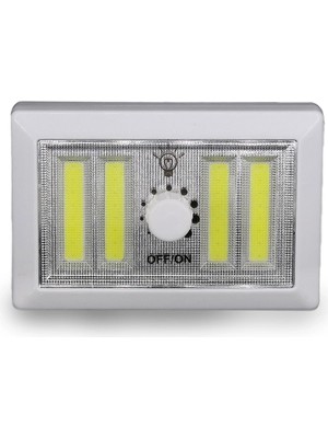 Pileli Store 4 Ledli Pilli LED Lamba Güç Ayarlı LED Portatif Lamba LED Işık - Mıknatıslı Yapışkanlı