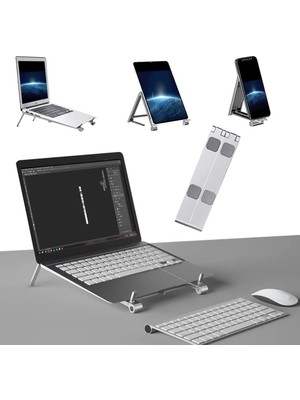 Vionna Güncelçarşı Ayarlanabilir Yüksek Kalite Metal Laptop Dizüstü Stand, Katlanabilir Taşınabilir Laptop, Tablet Telefon Yükseltici Standı Tutucusu, ipad Uyumlu, macbook Uyumlu