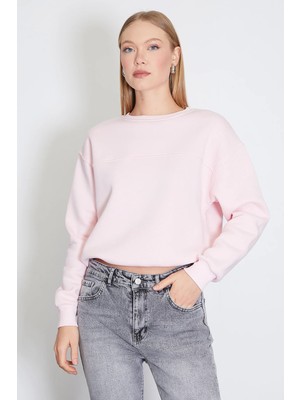 FullaModa 3 İplik Stoperli Oversize Sweatshirt