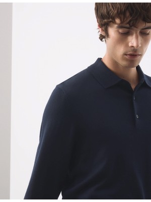 Marks & Spencer Autograph Merino Yünü Polo Yaka Kazak