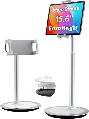 Vionna Saıjı Tablet Standı Tutucu, Ayarlanabilir Telefon Standı, 360 Derece Döner, Alüminyum Alaşımlı Cradle Masaüstü Tutucu 4.7"-12.9" Ekran Telefonları Için (Gümüş)