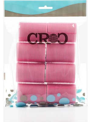 Vionna Croc 1207 Cırtlı Sünger Bigudi Pembe 8li Çap 4cm