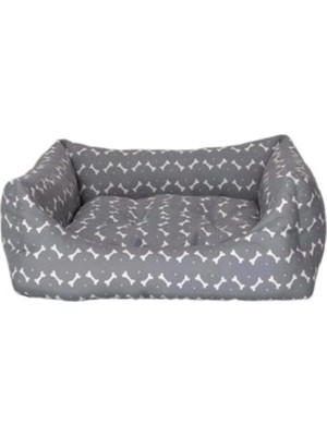Vionna Pet Comfort Uniform Bone Gri-Beyaz Köpek Yatağı M 60X70CM