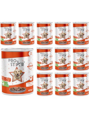 Vionna Prostar Yetişkin Köpek Tavuklu ve Jöleli Konserve Mama 400 gr x 12 Adet