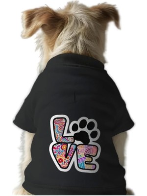 Vionna Mpz Pets Kedi ve Köpek Kıyafeti & Elbisesi Siyah Sweatshirt Renkli Love L