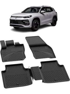Vionna Sahler Volkswagen Tayron (2024+) ile Uyumlu 4.5d Premium Havuzlu Oto Paspas
