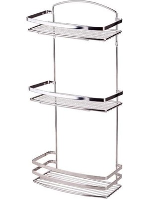 Üç Katlı Paslanmaz Çelik Banyo Rafı Mat Inox 15YIL Garanti BK086SS