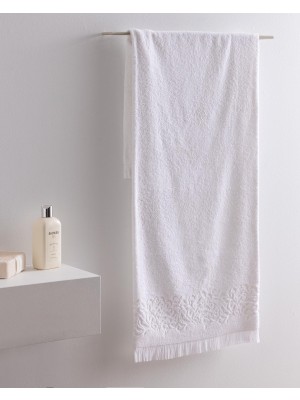 Vionna AMANDE%100 Pamuk Banyo Havlusu - Beyaz - 70X140 cm