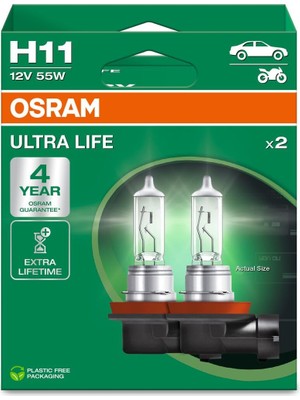Vionna Osram Ampul H11 Ult 55W 12V PGJ19-25X2TRQR2B Ultralife - Osr 64211ULT-2HB