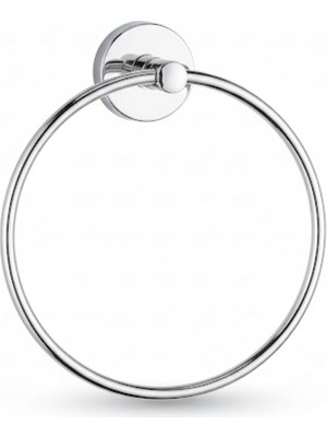 Krom Havluluk – Duvara Monte Vidalı Metal Havlu Askısı 15×15 Cm, Parlak Krom Banyo Aksesuarı
