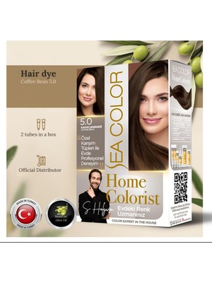Vionna Sea Color Home Colorist Set Saç Boyası 5.0 Kahve Çekirdeği Coffee Bean