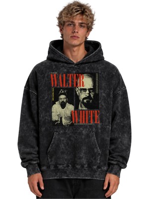 Sevbano Walter White Breaking Bad Dizi Baskılı Unisex Oversize Yıkamalı Hoodie Sweatshirt