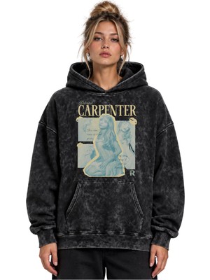 Sevbano Sabrina Carpenter Şarkıcı Baskılı Unisex Oversize Yıkamalı Hoodie