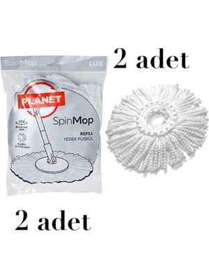 Vionna 2 Adet Spin Mop Lüks Seri Yedek Başlık Microfiber Yedek Püskül