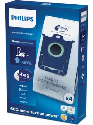 Vionna Phılıps FC8021/03 S-Bag Elektrikli Süpürge Torbaları, Beyaz, 4 Adet