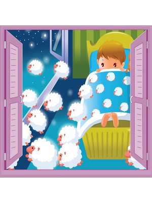 Vionna Çocuk Odası Bebek Odası Pencere Poster Duvar Kağıdı Uyku